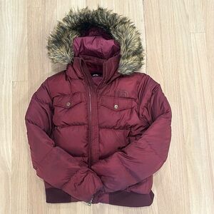 North face fur trimmed coat size 10/12